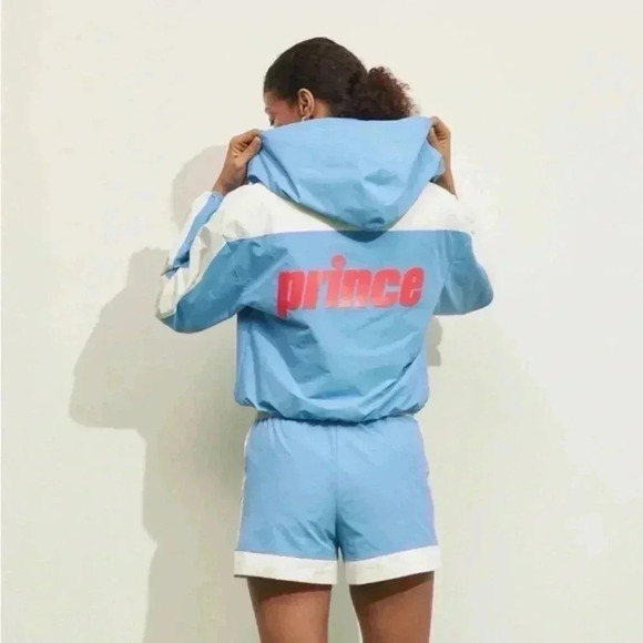 NWT Prince Pickleball Women's Woven Zip-Front Hooded Jacket - Light Blue - Picture 1 of 2